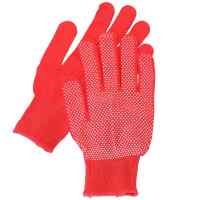 Нейлоновые перчатки микроточка красные