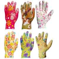 Перчатки прорезиненные женские цветок