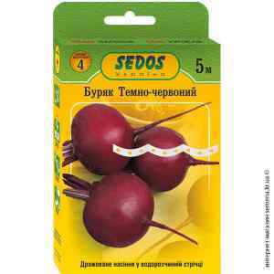 Семена свеклы Темно-красная на ленте 5 м.